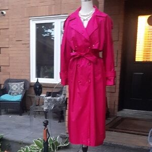 Vibrant Pink Trench Coat